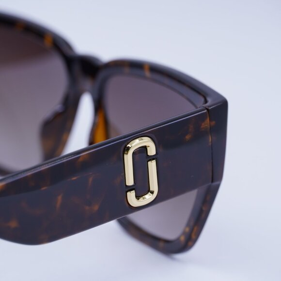 Marc Jacobs MARC 646/S 0086 HA Sunglasses Dark Havana Square Frame, Brown Lenses - Picture 4 of 10
